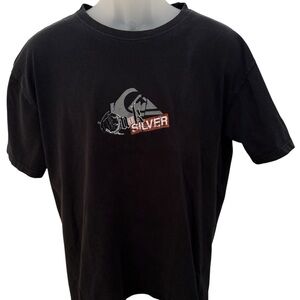 QUIKSILVER Logo Black Tee Shirt Men L Large